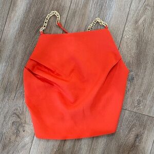 Chic Top with Gold Chain Straps